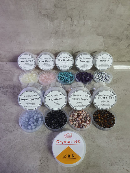 DIY Crystal Bead Bracelet and Mala Kit (5mm Beads)
