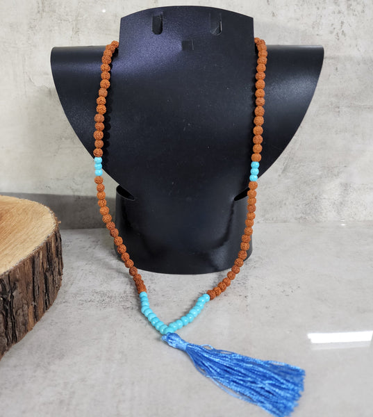 Rudraksha and Turquoise Mala