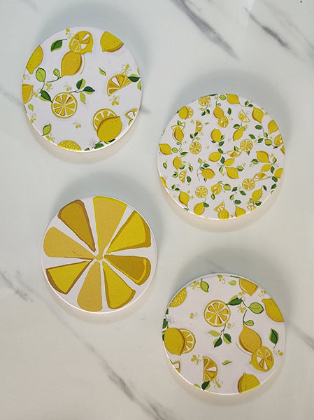 Absorbent Coaster with Holder - Round