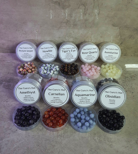 DIY Crystal Bead Bracelet and Mala Kit (8mm Beads)