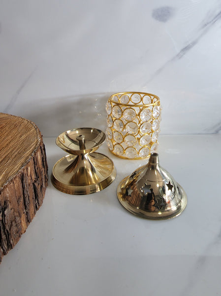 Brass Crystal Oil Lamp