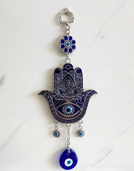 Blue Evil Eye Hamsa Hand Hanging Ornament