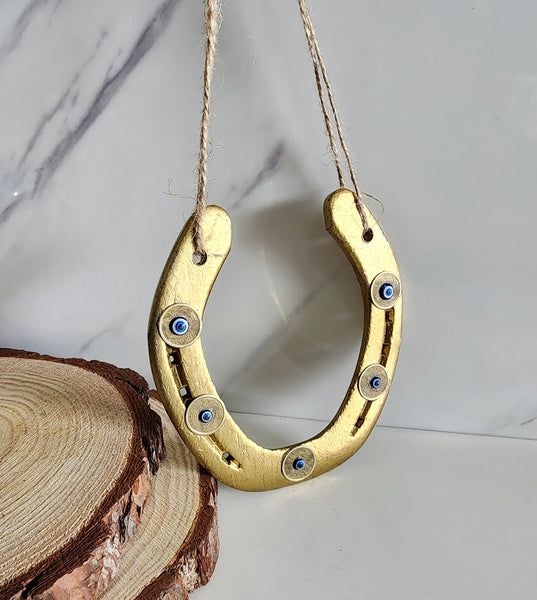 Gold Evil Eye Horseshoe