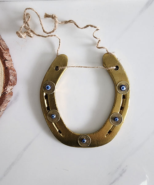Gold Evil Eye Horseshoe