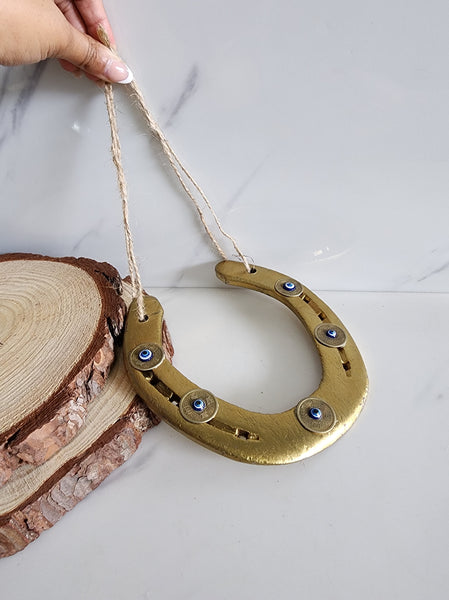 Gold Evil Eye Horseshoe