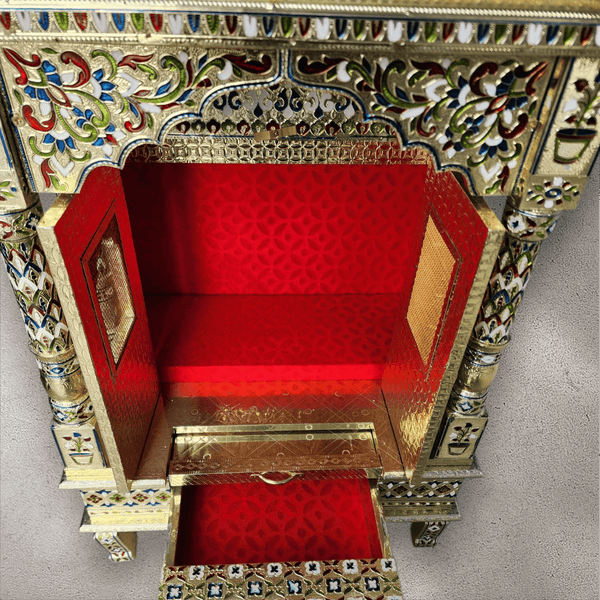 Gold Wooden Prayer Mandhir