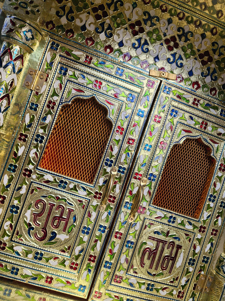 Gold Wooden Prayer Mandhir