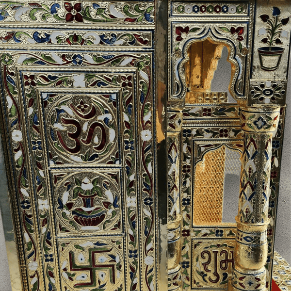 Gold Wooden Prayer Mandhir