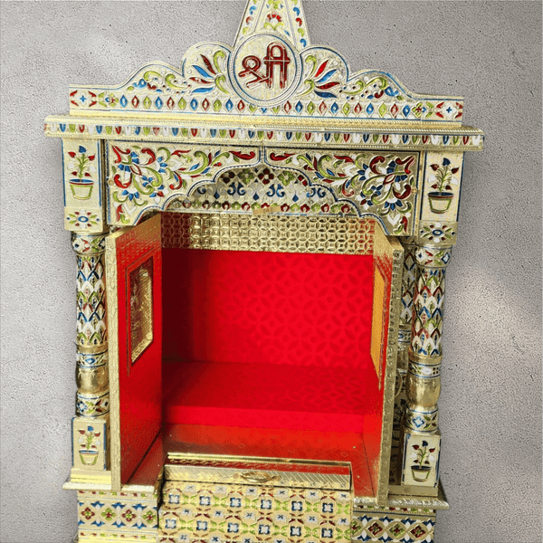 Gold Wooden Prayer Mandhir