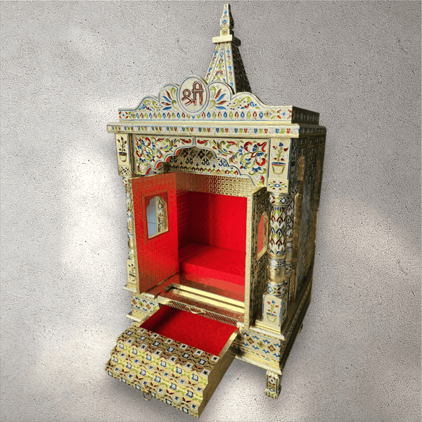 Gold Wooden Prayer Mandhir