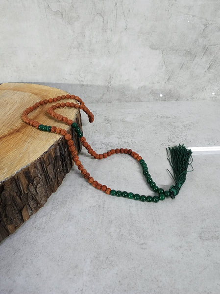 Rudraksha and Jade Mala