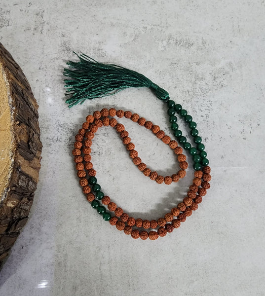Rudraksha and Jade Mala
