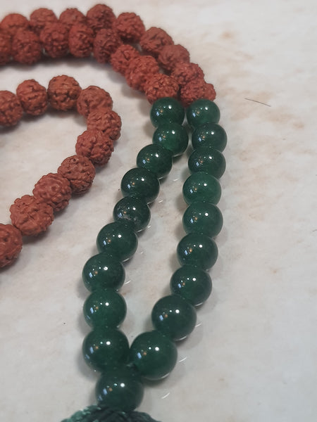 Rudraksha and Jade Mala