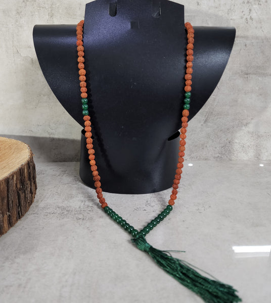 Rudraksha and Jade Mala