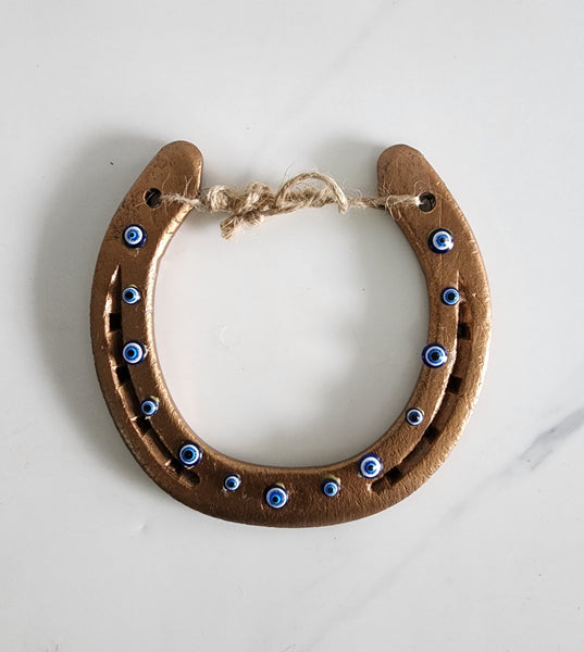 Bronze Evil Eye Horseshoe