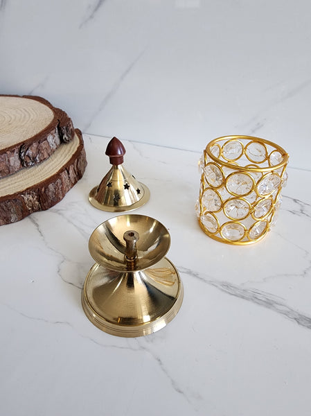 Brass Crystal Oil Lamp