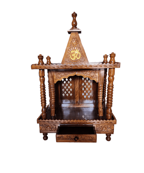 Brown Wooden Prayer Mandhir