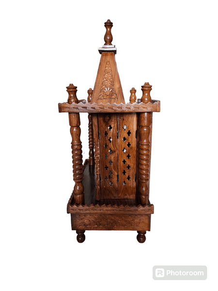 Brown Wooden Prayer Mandhir