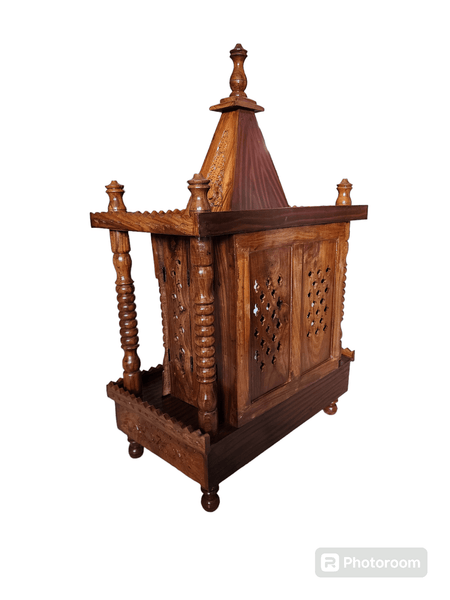 Brown Wooden Prayer Mandhir