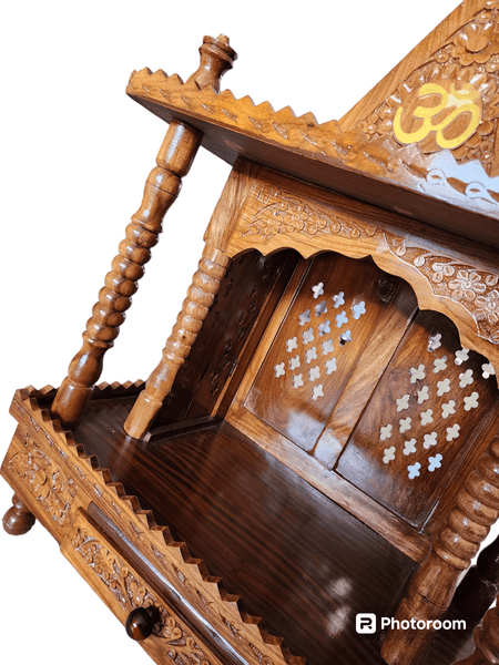 Brown Wooden Prayer Mandhir