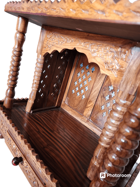 Brown Wooden Prayer Mandhir