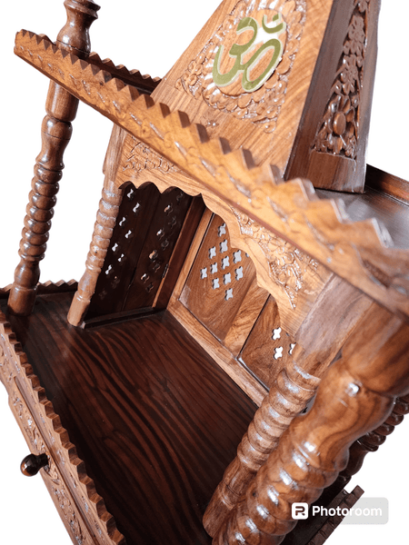 Brown Wooden Prayer Mandhir