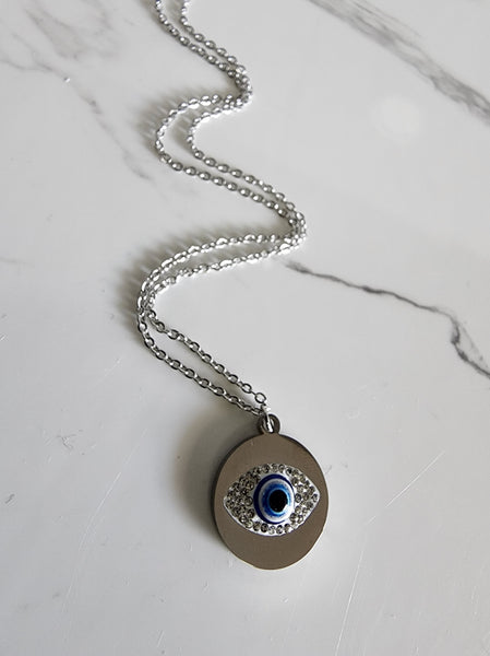 Round Pendant Evil Eye Necklace