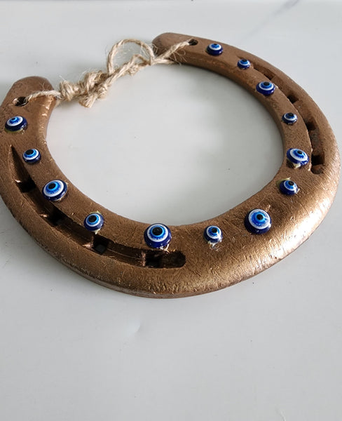 Bronze Evil Eye Horseshoe