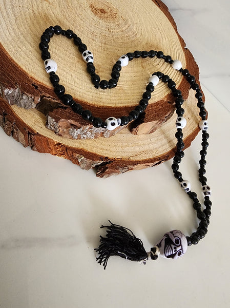Black and White Kali Skull Mala