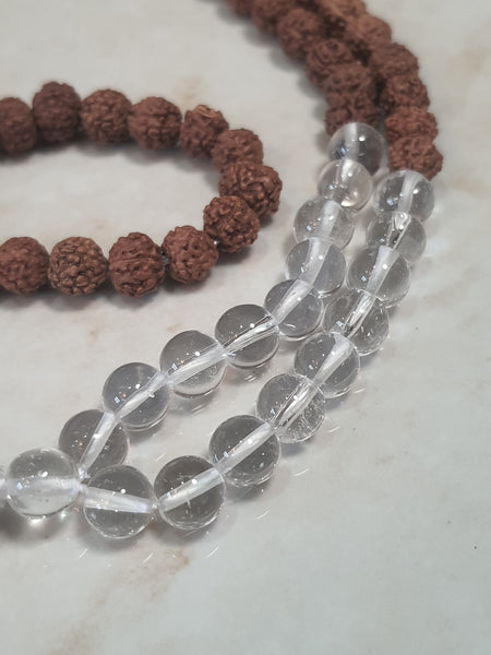 Rudraksha and Sphatik Mala