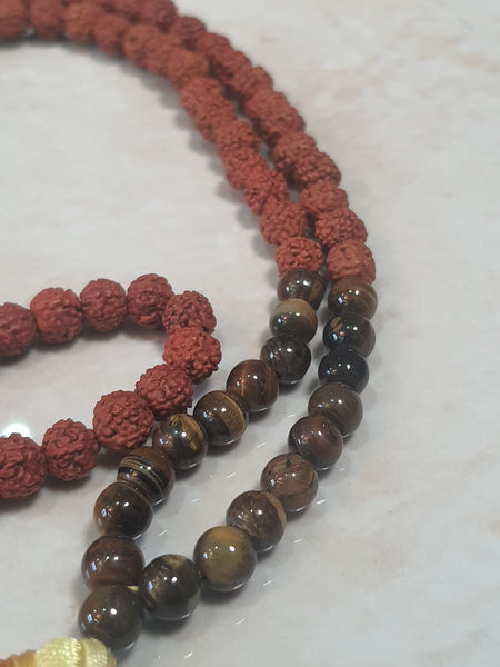 Rudraksha and Tiger's Eye Mala