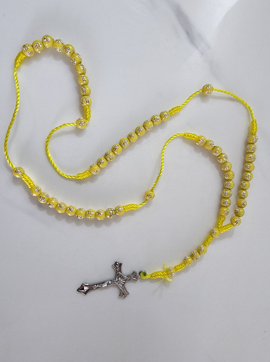 Yellow Rosary with Cross – The Guru's Hut