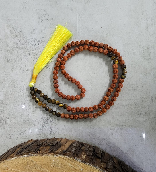 Rudraksha and Tiger's Eye Mala