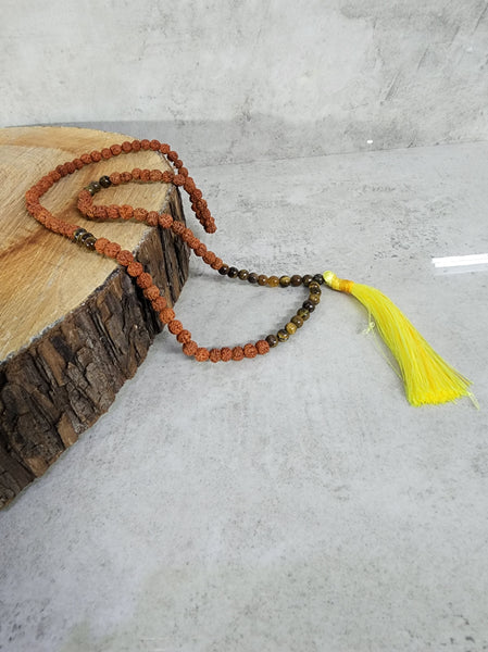 Rudraksha and Tiger's Eye Mala