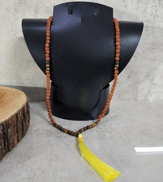 Rudraksha and Tiger's Eye Mala