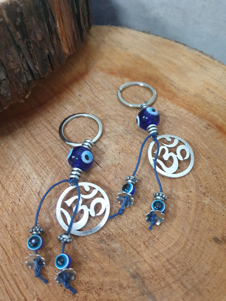 Aum Sign Evil Eye Keyring