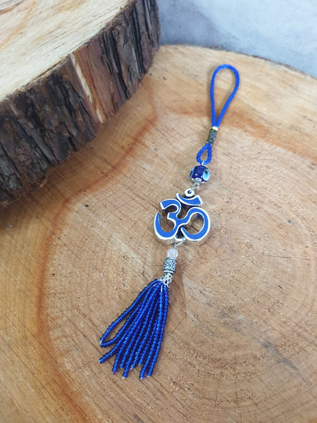Evil Eye and Aum Sign Talisman with Beaded Tassel