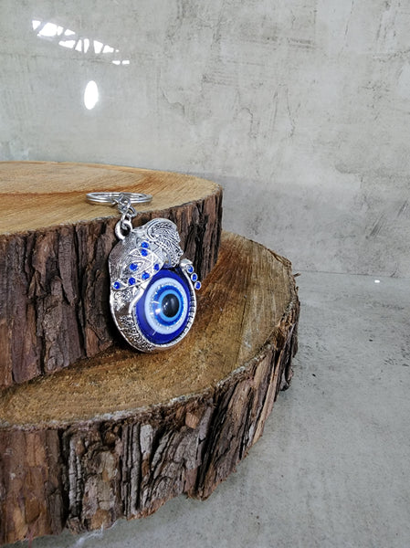 Elephant Evil Eye Keyring