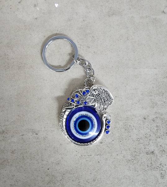 Elephant Evil Eye Keyring