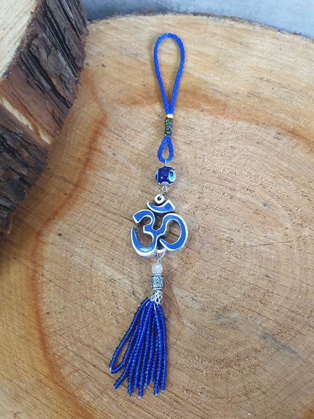 Evil Eye and Aum Sign Talisman with Beaded Tassel