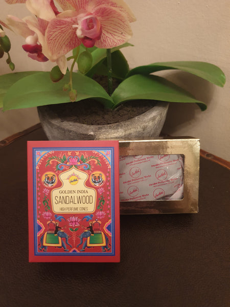 Golden India Incense Cones - Sandalwood