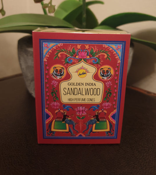 Golden India Incense Cones - Sandalwood