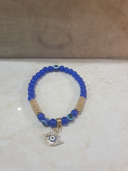 Gold Pendant Evil Eye Bracelet