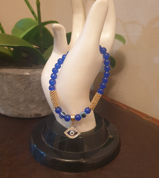 Gold Pendant Evil Eye Bracelet