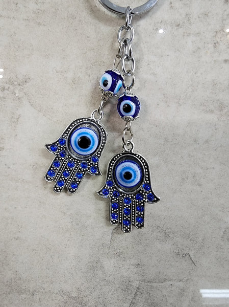 Hamsa Hand and Evil Eye Keyring