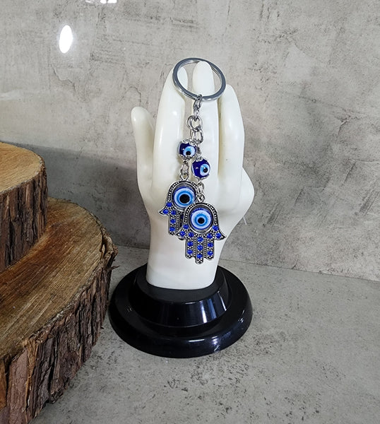 Hamsa Hand and Evil Eye Keyring