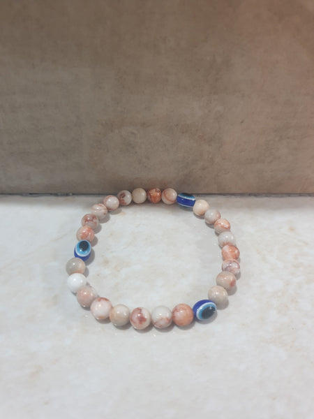 Picasso Jasper Evil Eye Bracelet (3 Evil Eye Beads)