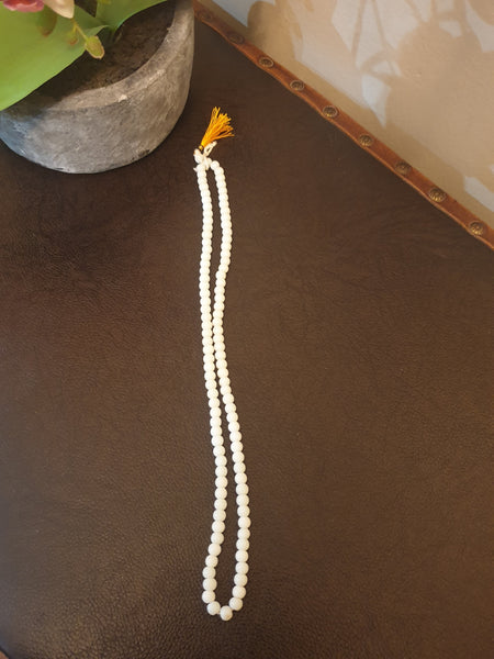 White Hakik Agate Mala