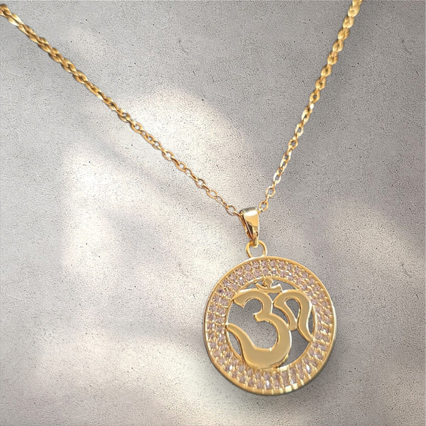 Gold Aum Sign Pendant Necklace