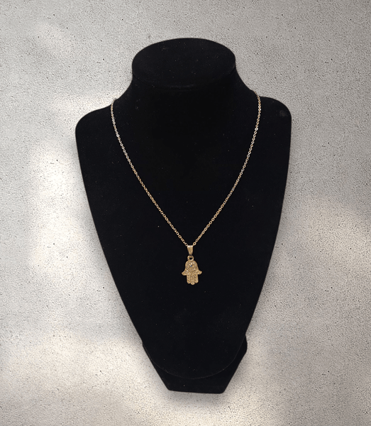 Gold Hamsa Hand Necklace - Style 2